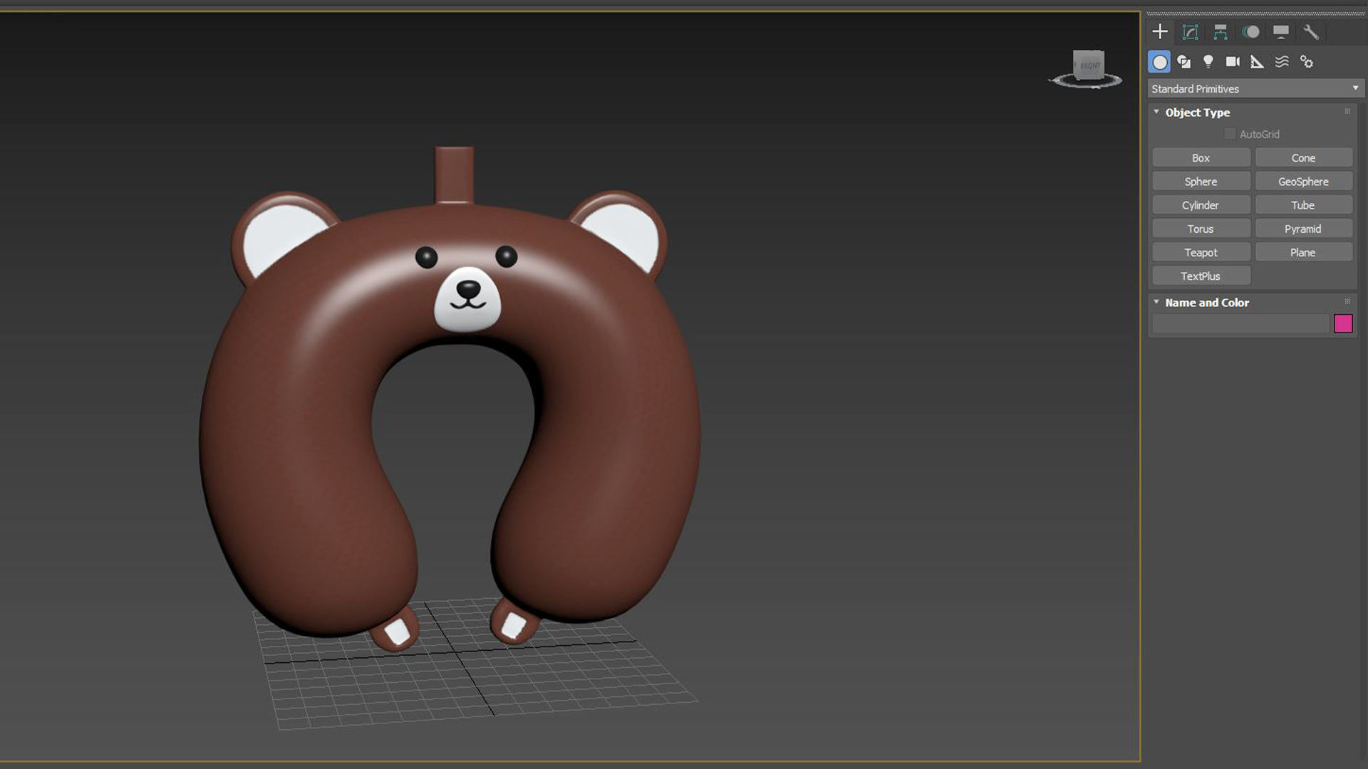 Cartoon Bear U-Shaped Neck Pillow Low-poly 3D model_7