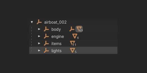 Antique Recreational Blue Airboat Low-poly 3D model_14