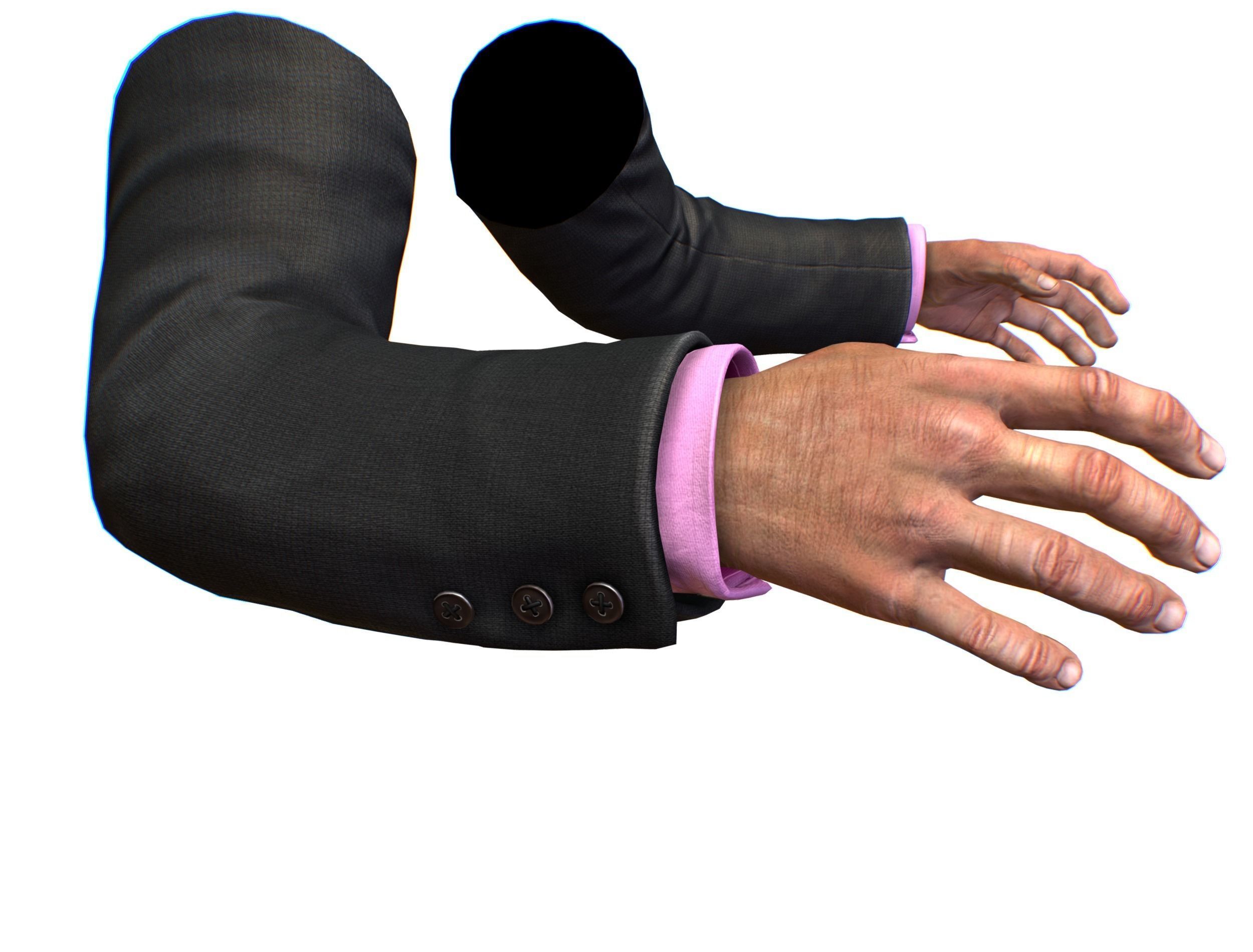 First Person Arms coat FPS RIGGED animated Low-poly 3D model_1