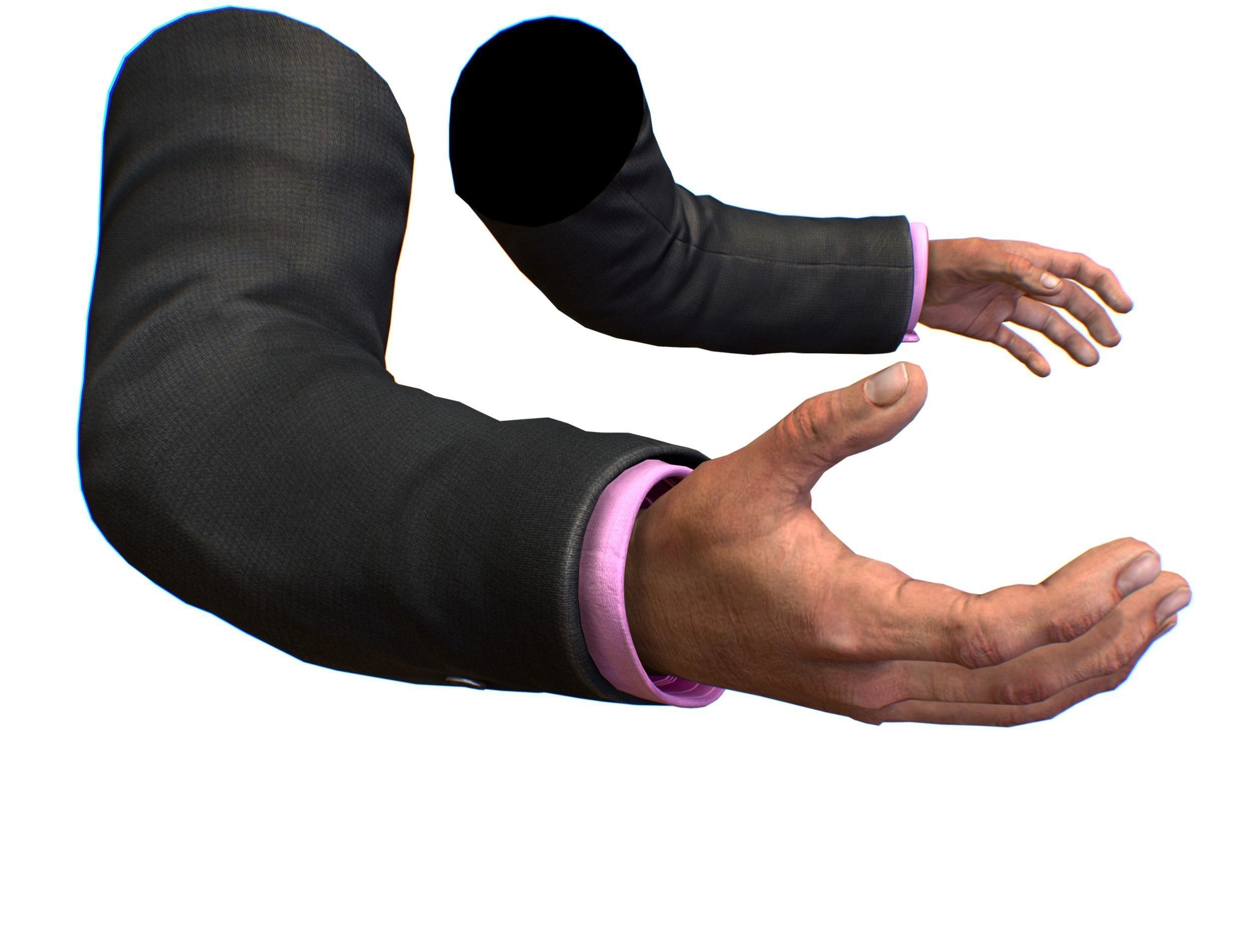 First Person Arms coat FPS RIGGED animated Low-poly 3D model_7