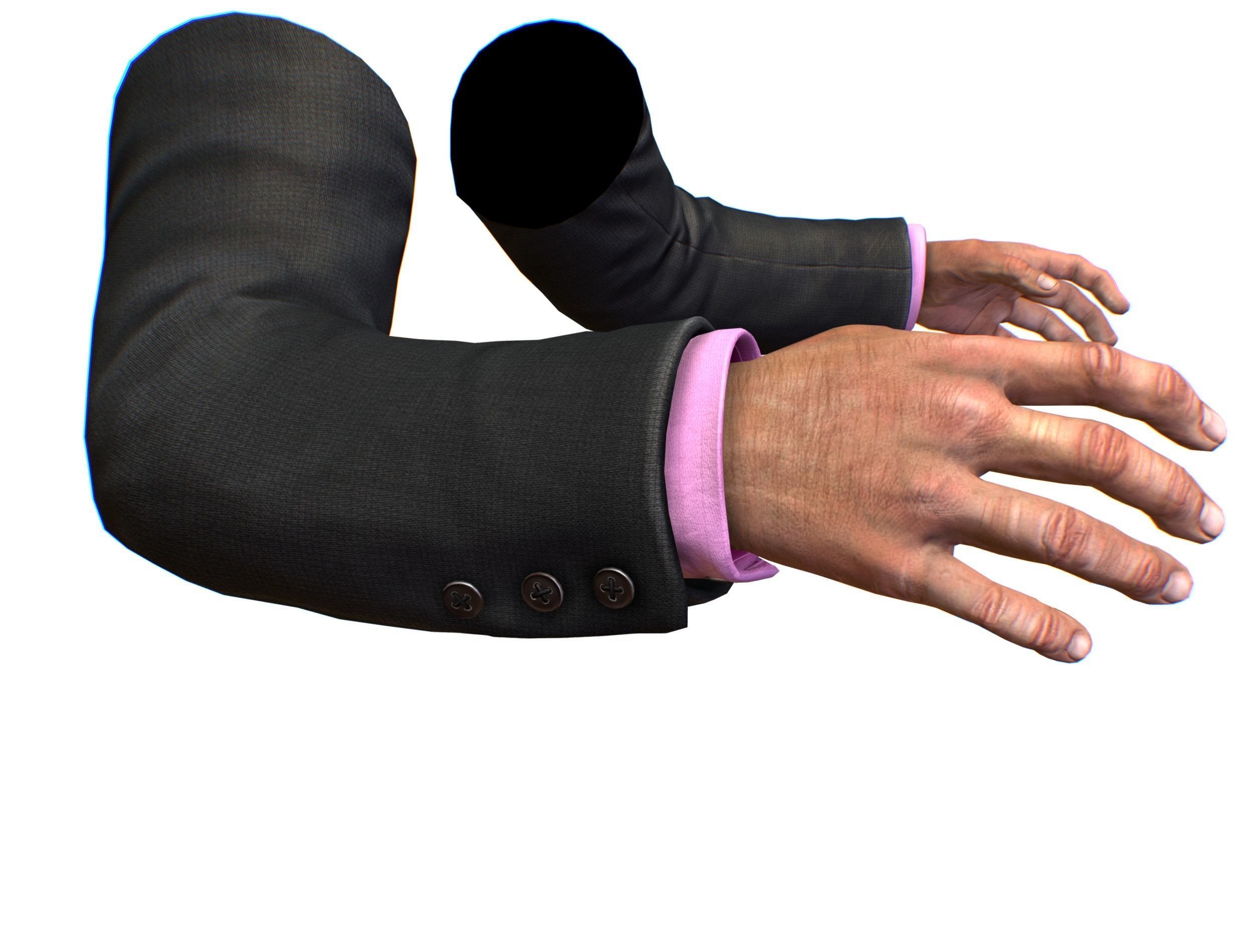 First Person Arms coat FPS RIGGED animated Low-poly 3D model_4