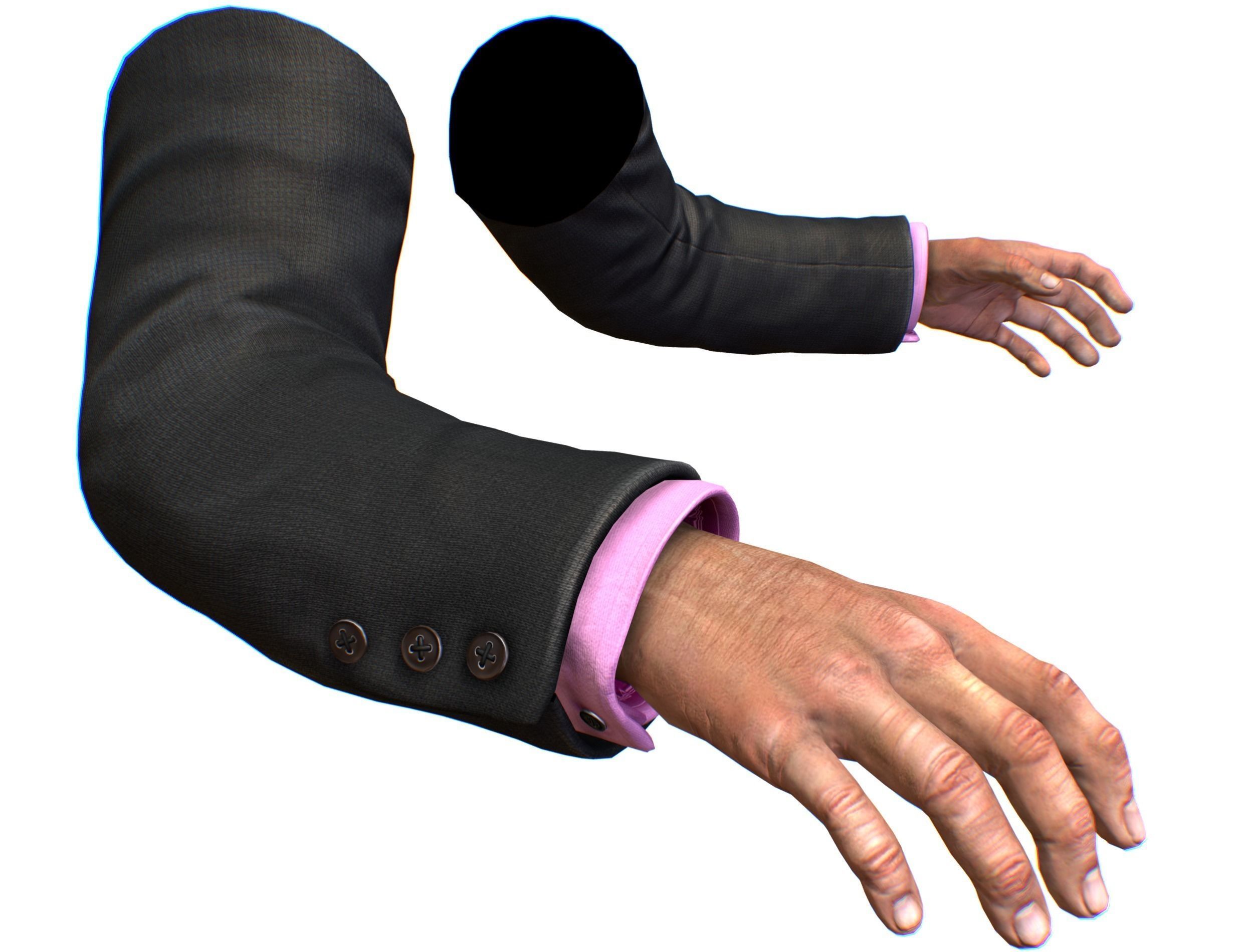 First Person Arms coat FPS RIGGED animated Low-poly 3D model_10