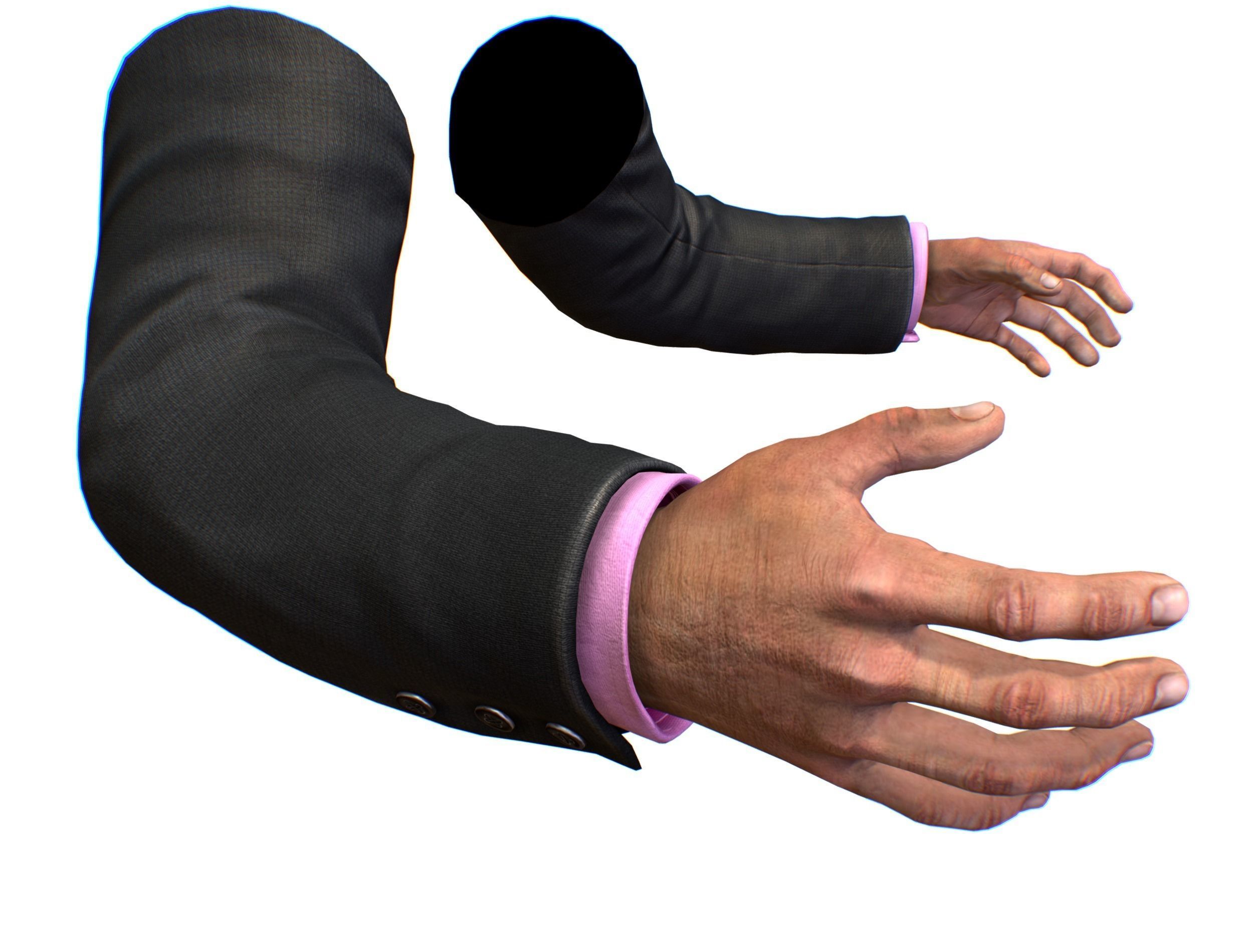 First Person Arms coat FPS RIGGED animated Low-poly 3D model_9