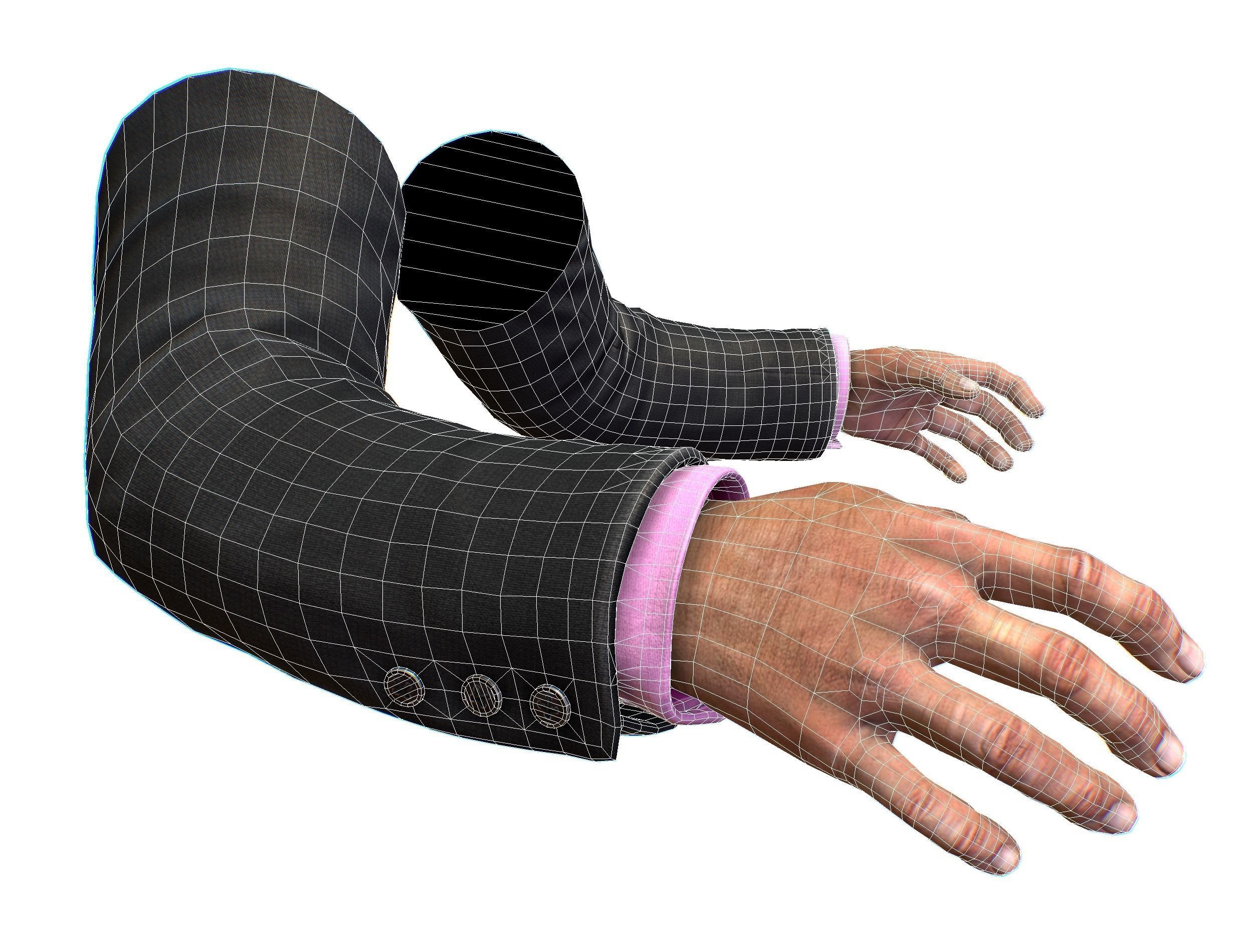 First Person Arms coat FPS RIGGED animated Low-poly 3D model_60