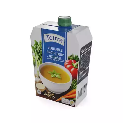 Broths and stock cubes Vegetable Broth Low-poly 3D model
