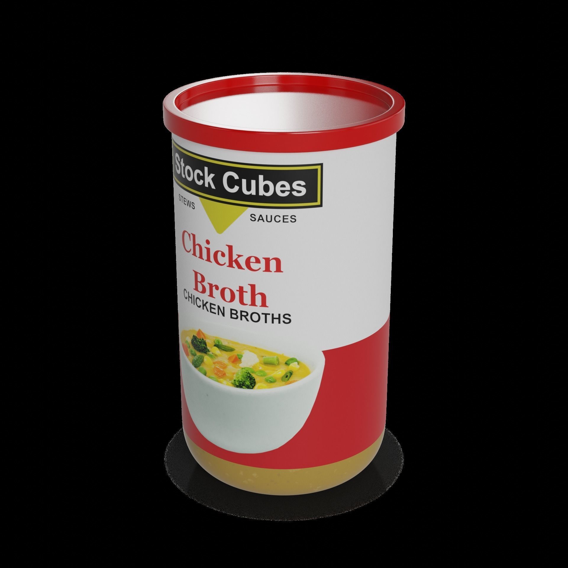 Broths and stock cubes Chicken Broth 3D model_1