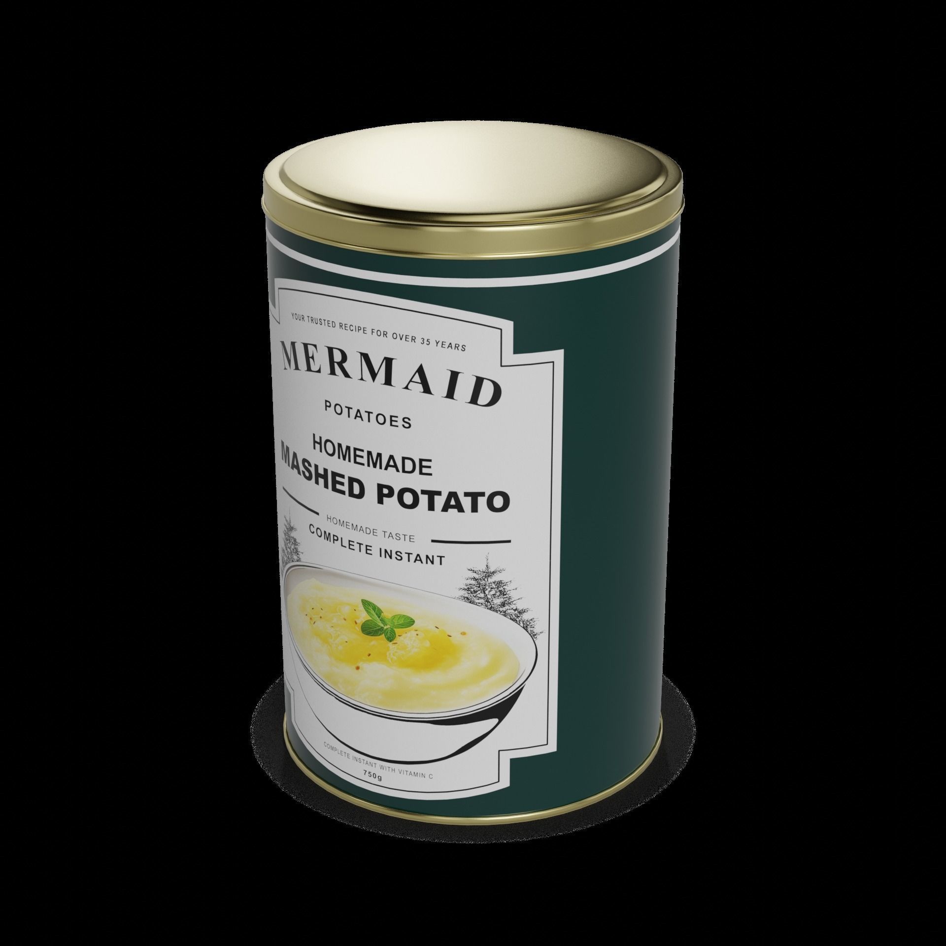 Instant mashed potato Instant Mashed Potato Low-poly 3D model_1