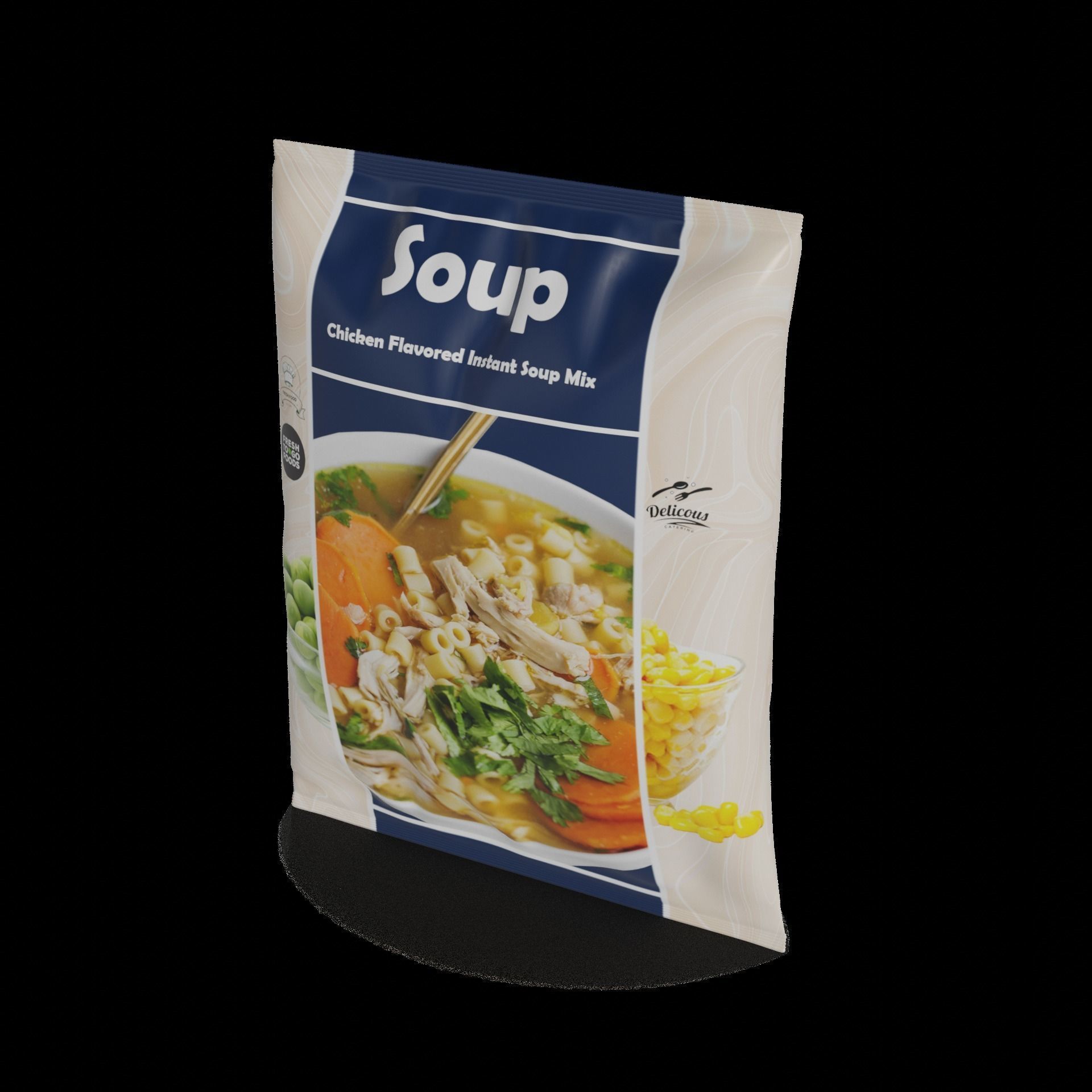 Instant soups Chicken Flavored Instant Soup Mix 3D model_1