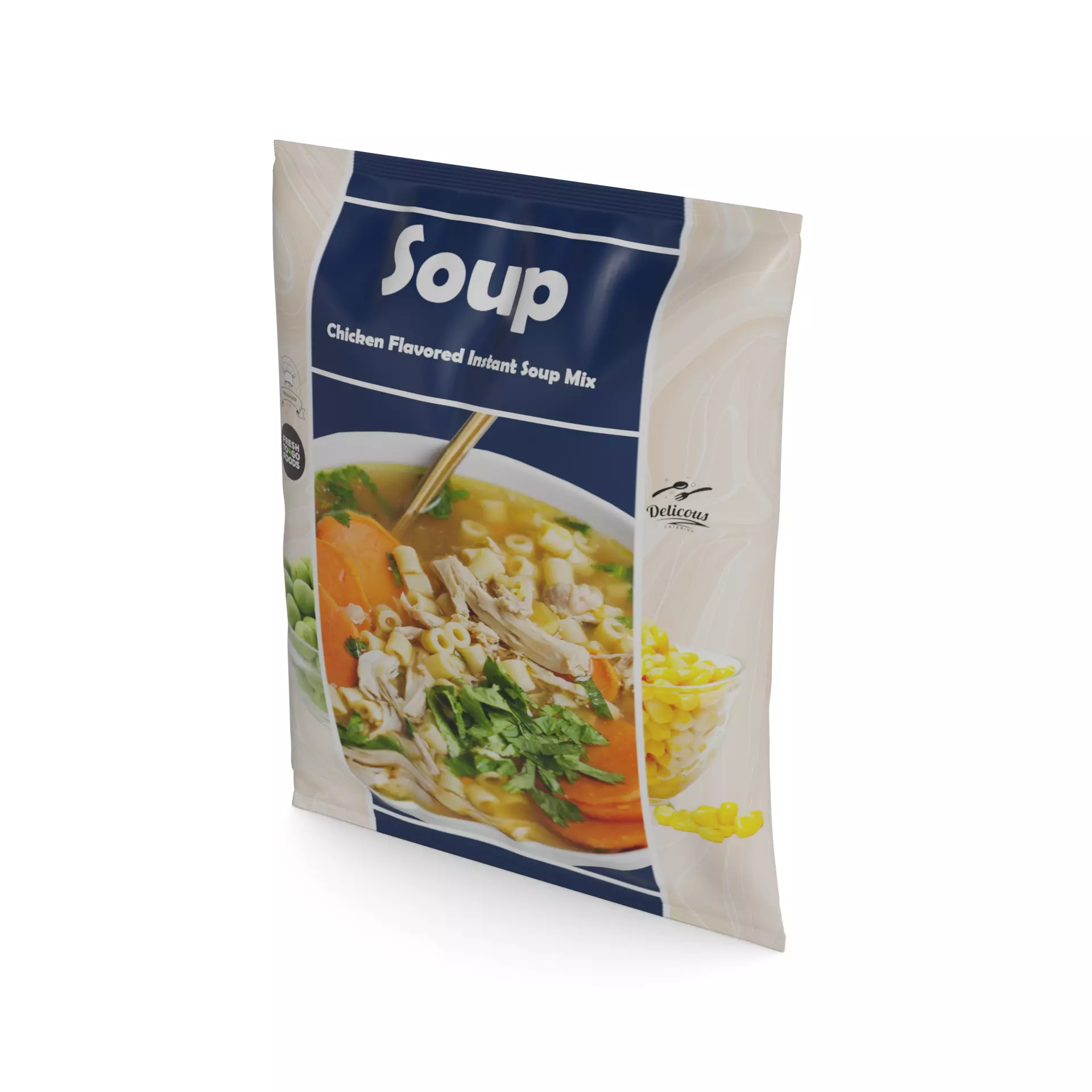 Instant soups Chicken Flavored Instant Soup Mix 3D model_0