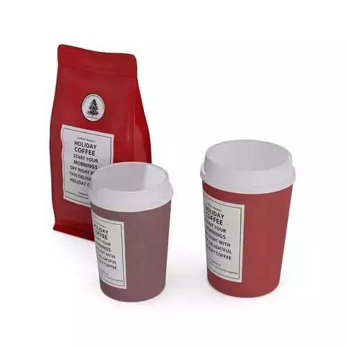 Christmas drink sets Holiday Coffee Gift Set Low-poly 3D model