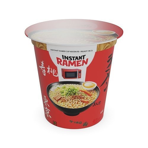 Noodles Ramen Cup Noodles Low-poly 3D model