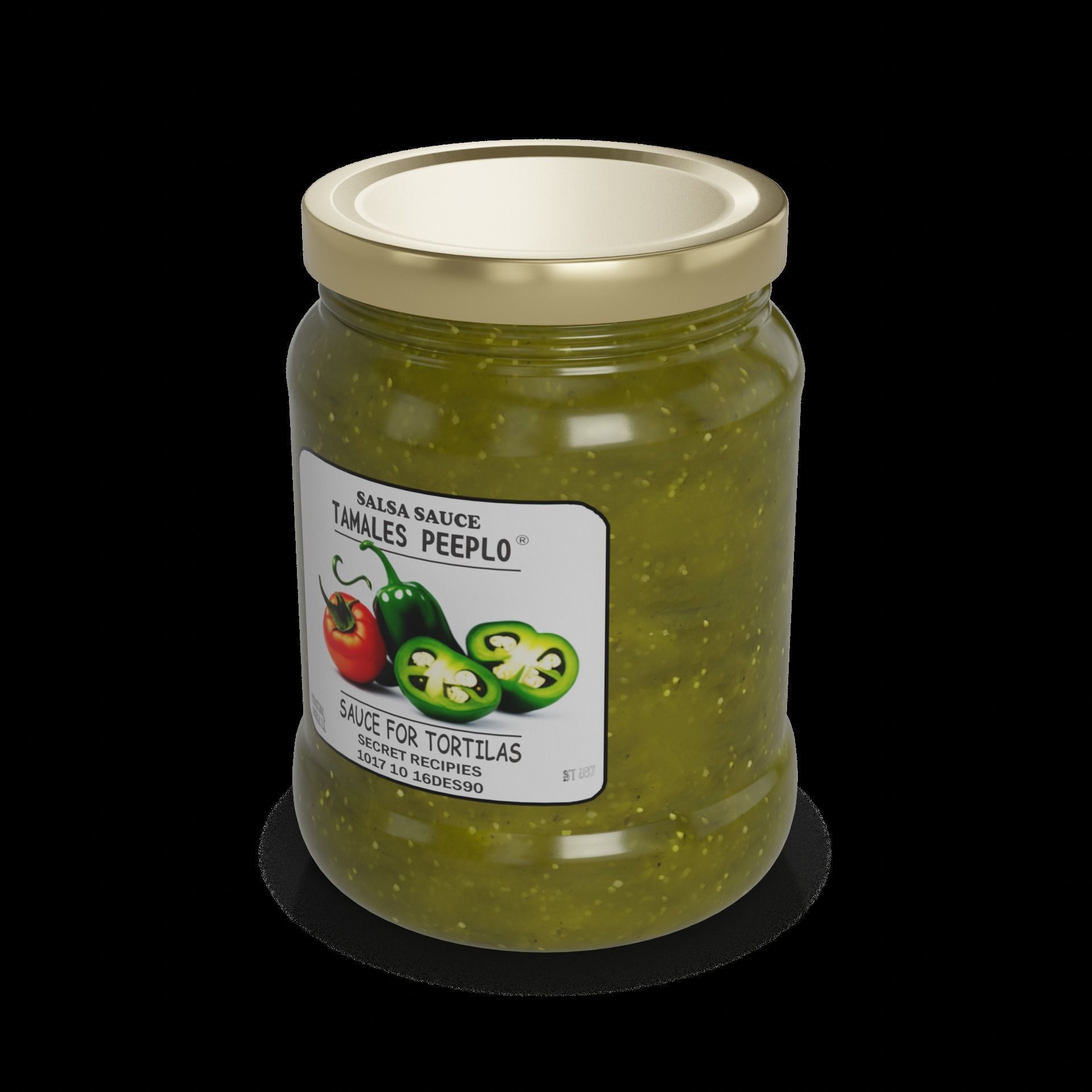 Salsas and Sauces Salsa Verde Low-poly 3D model_1
