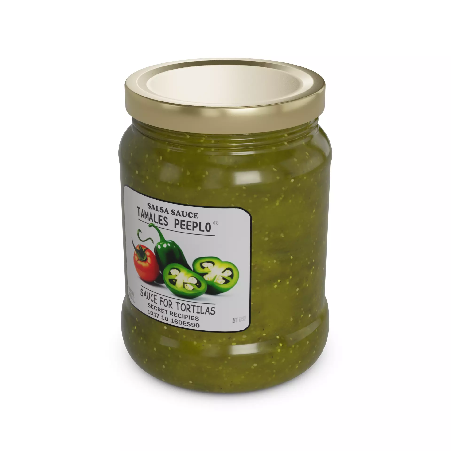 Salsas and Sauces Salsa Verde Low-poly 3D model_0