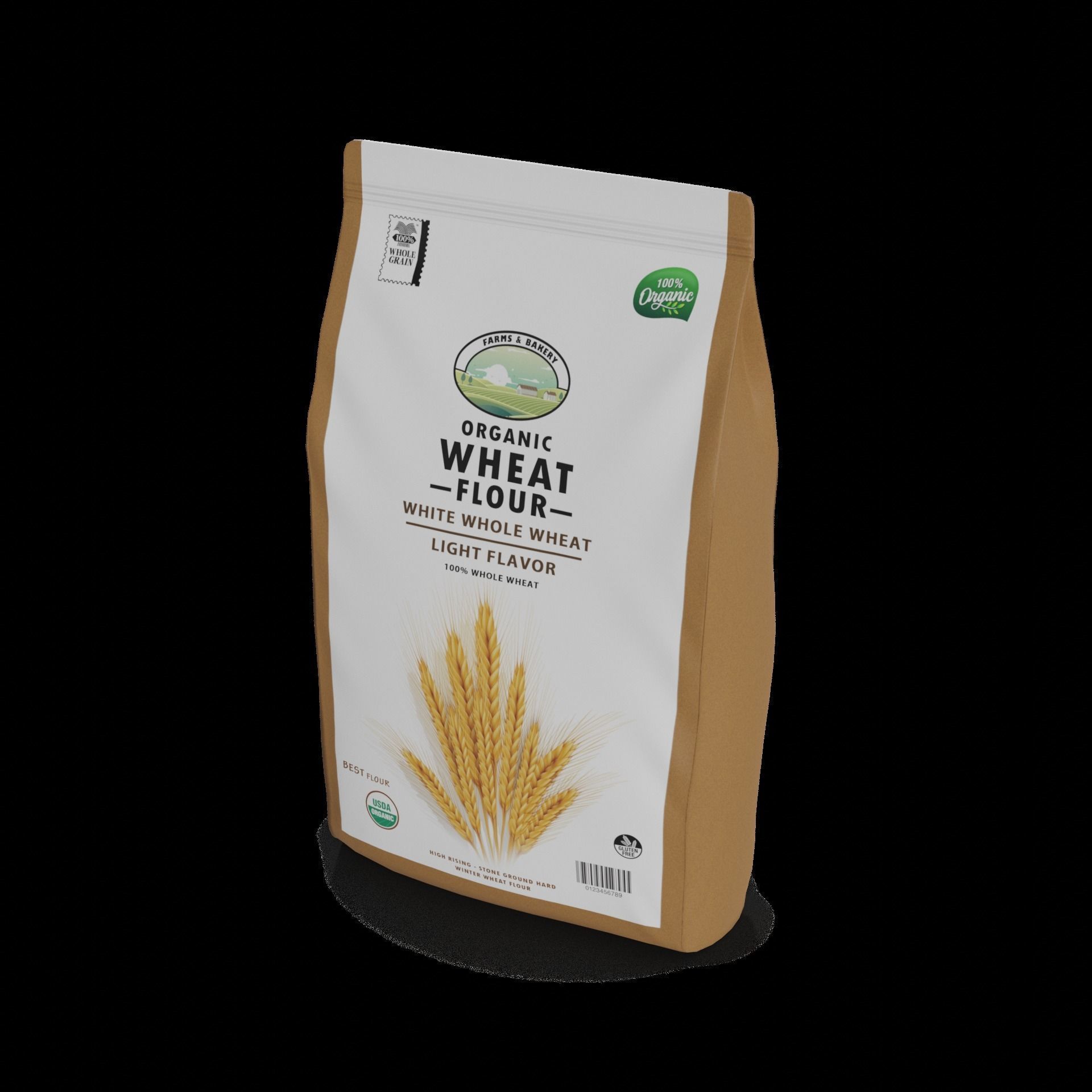 Wheat flour Wheat Flour Low-poly 3D model_1