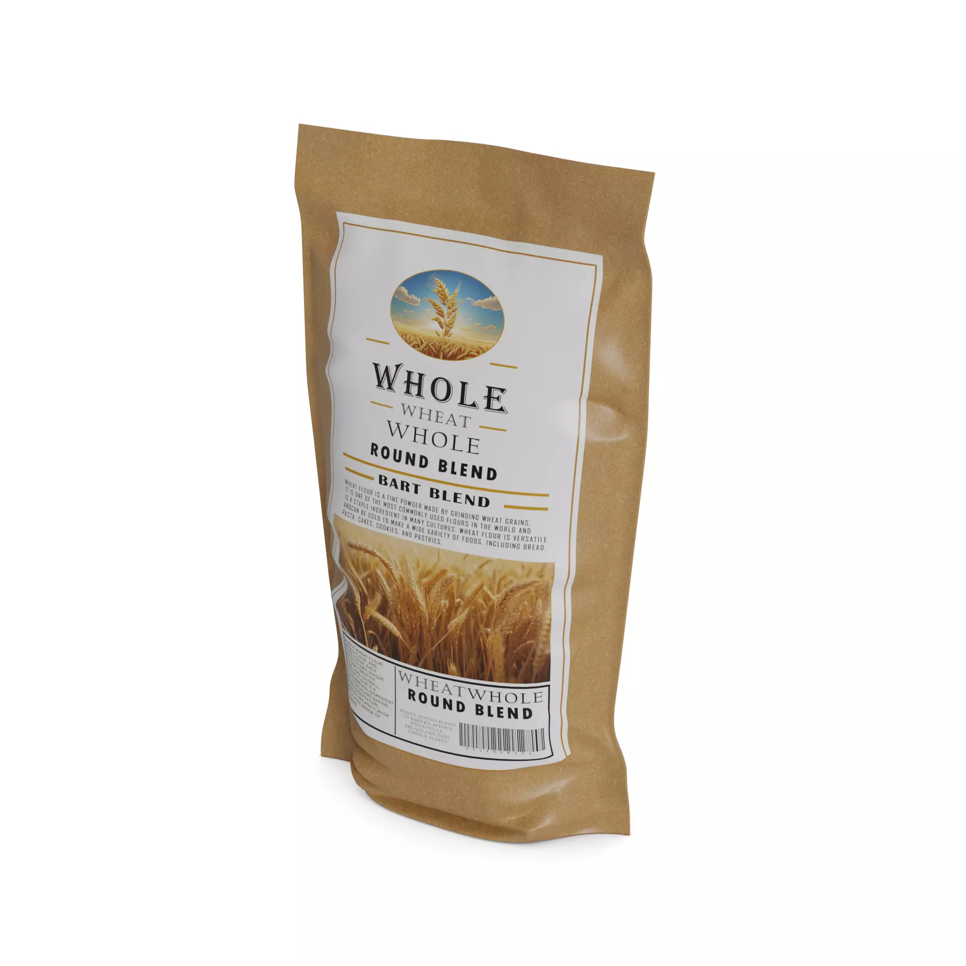 Flour mixes Whole Wheat Flour Blend Low-poly 3D model_0