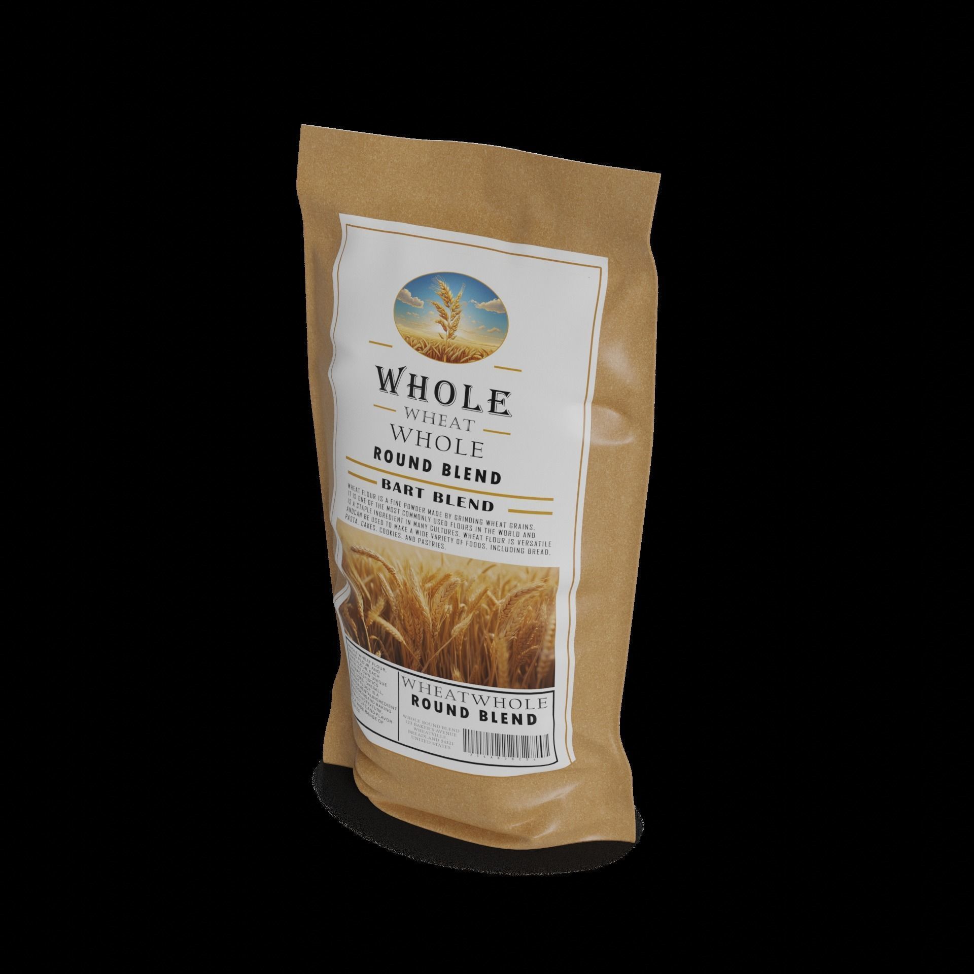 Flour mixes Whole Wheat Flour Blend Low-poly 3D model_1