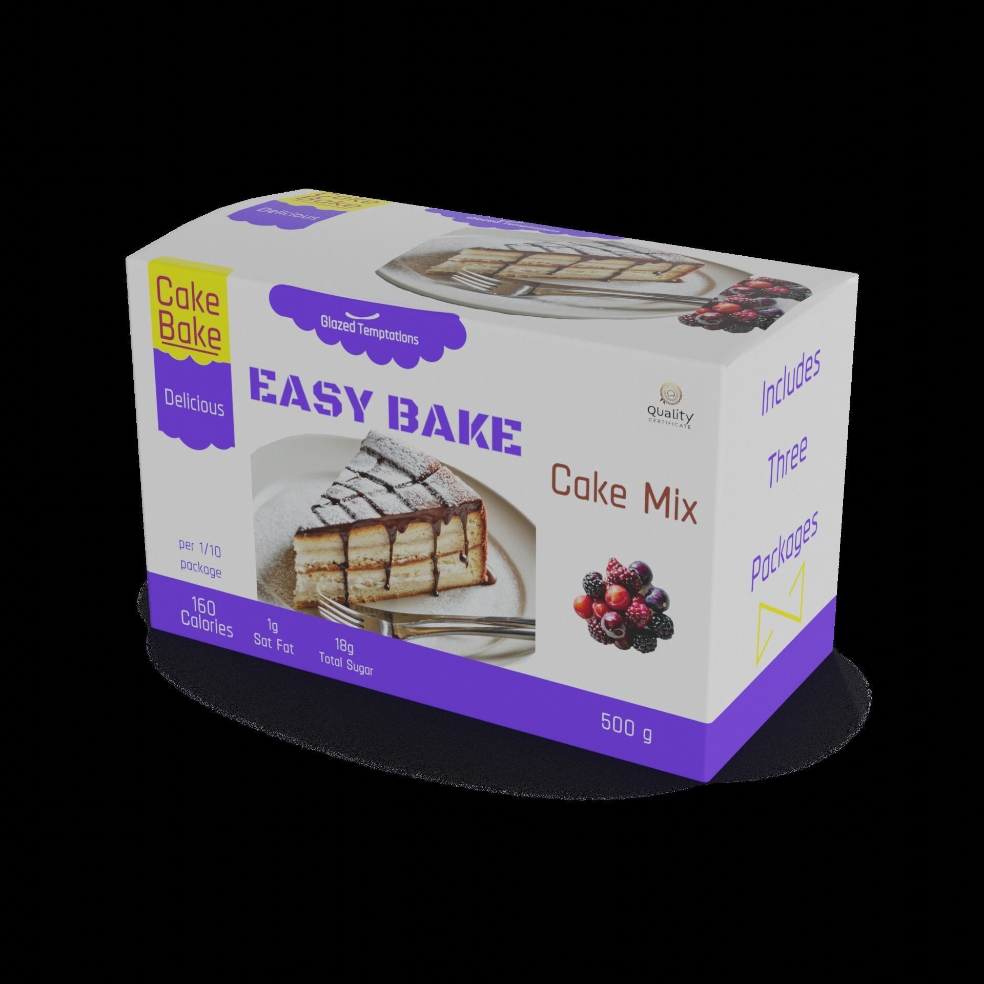 Flour mixes Cake Mix Low-poly 3D model_1