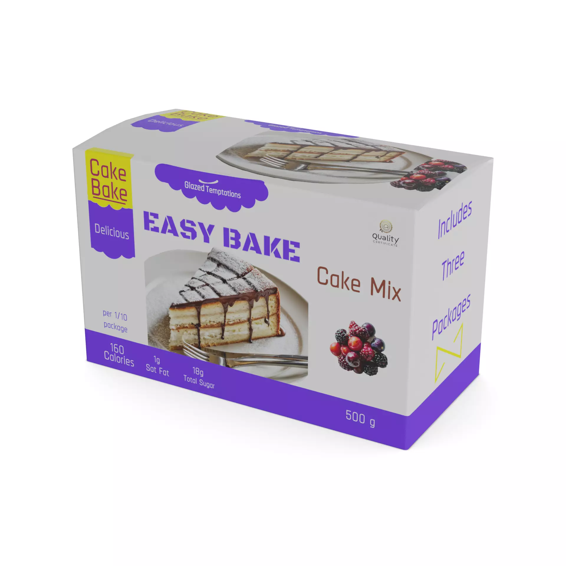 Flour mixes Cake Mix Low-poly 3D model_0