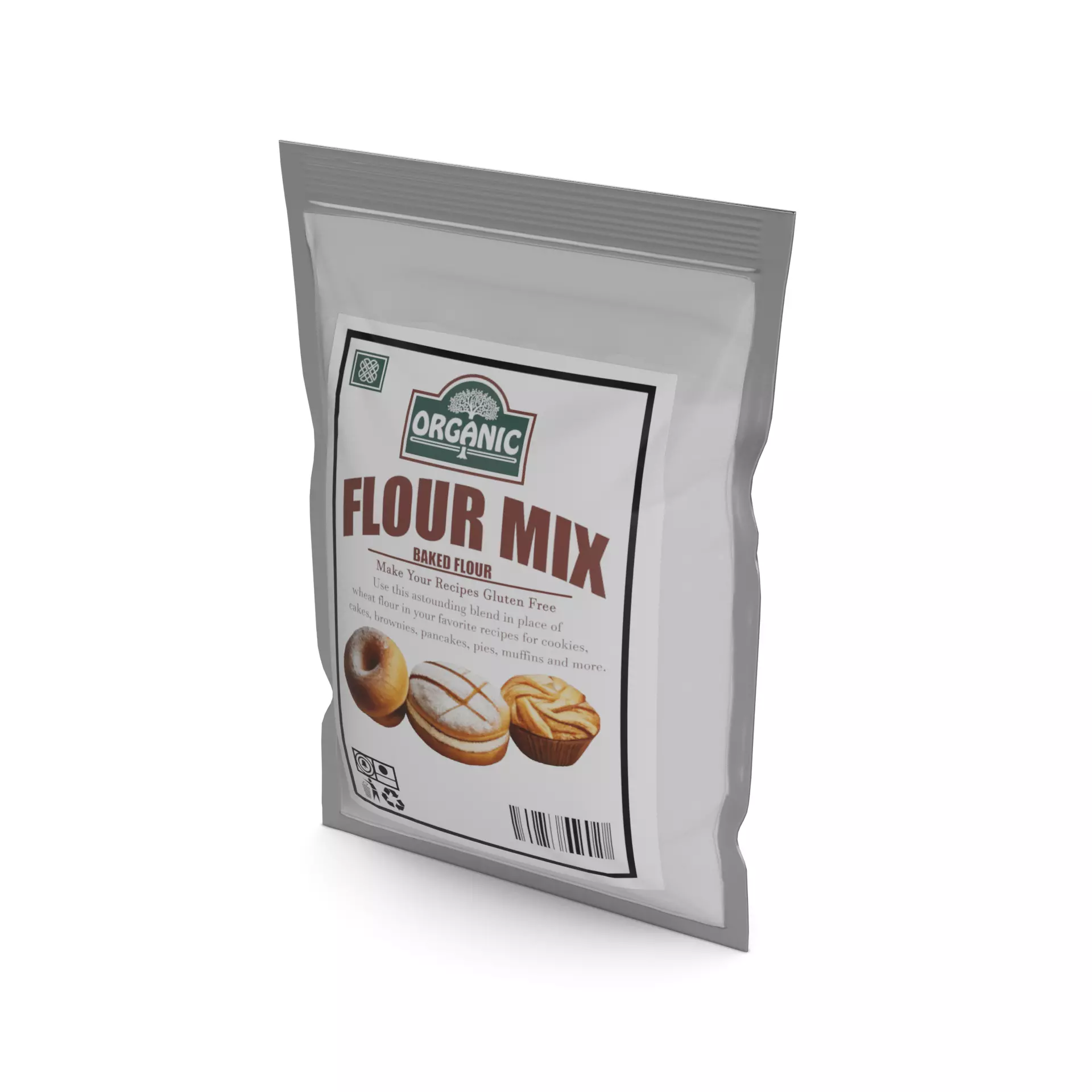 Flour mixes Flour Mix Low-poly 3D model_0