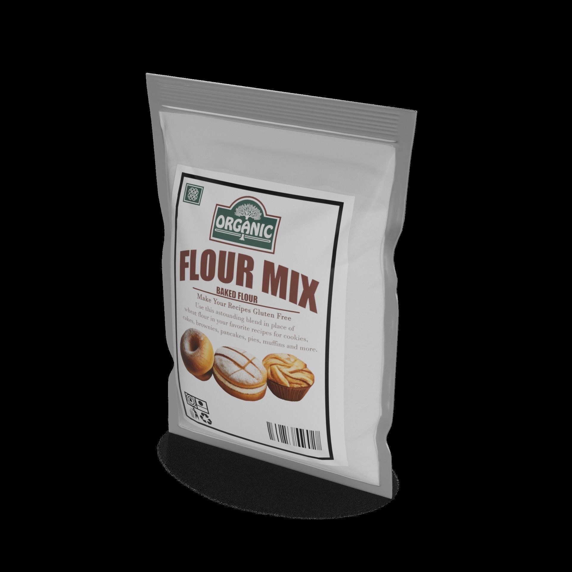 Flour mixes Flour Mix Low-poly 3D model_1