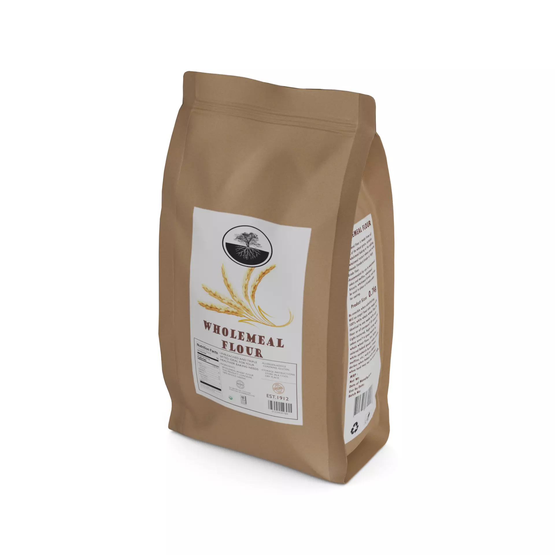 Wholemeal flour Wholemeal Flour Low-poly 3D model_0