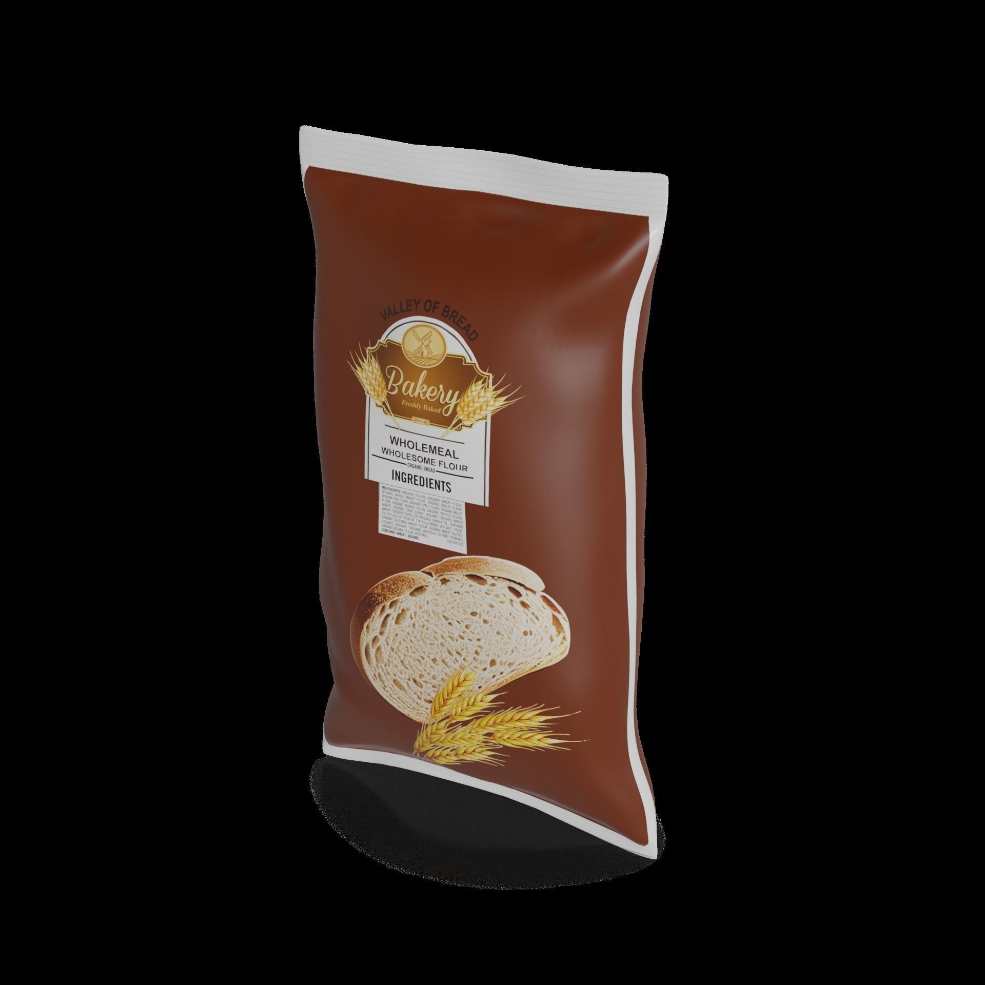 Wholemeal flour Wholemeal Flour Low-poly 3D model_1