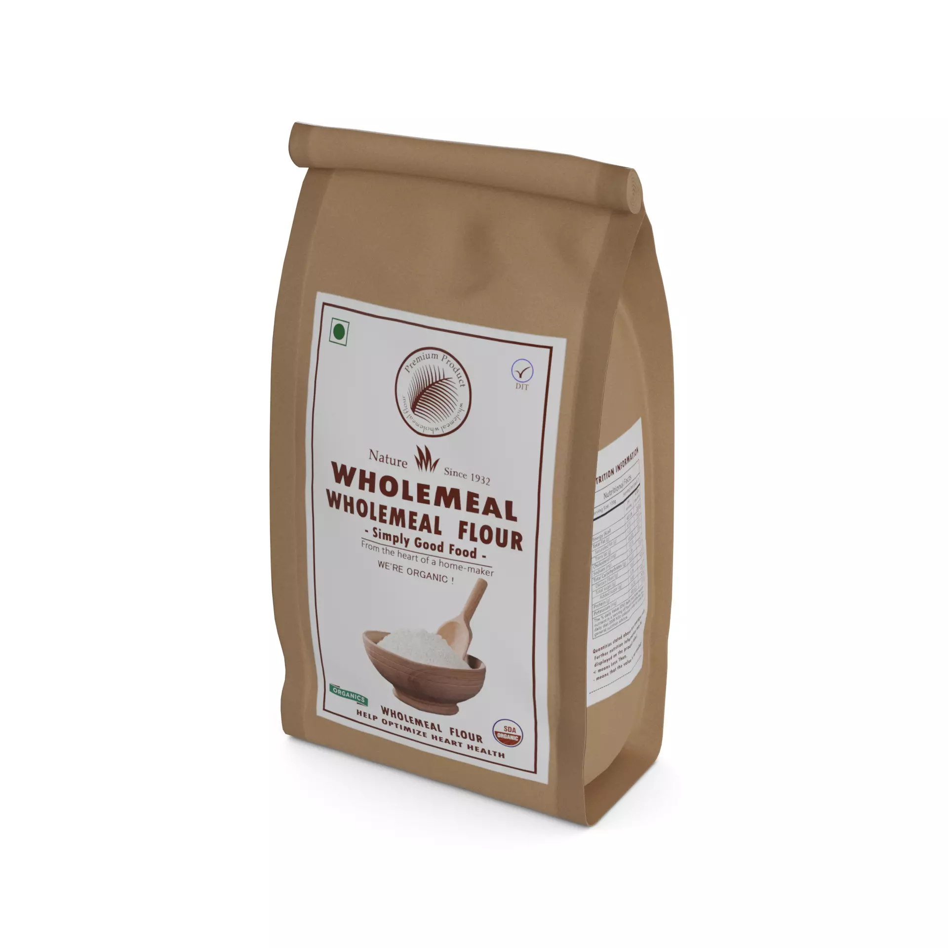 Wholemeal flour Wholemeal Flour Low-poly 3D model_0