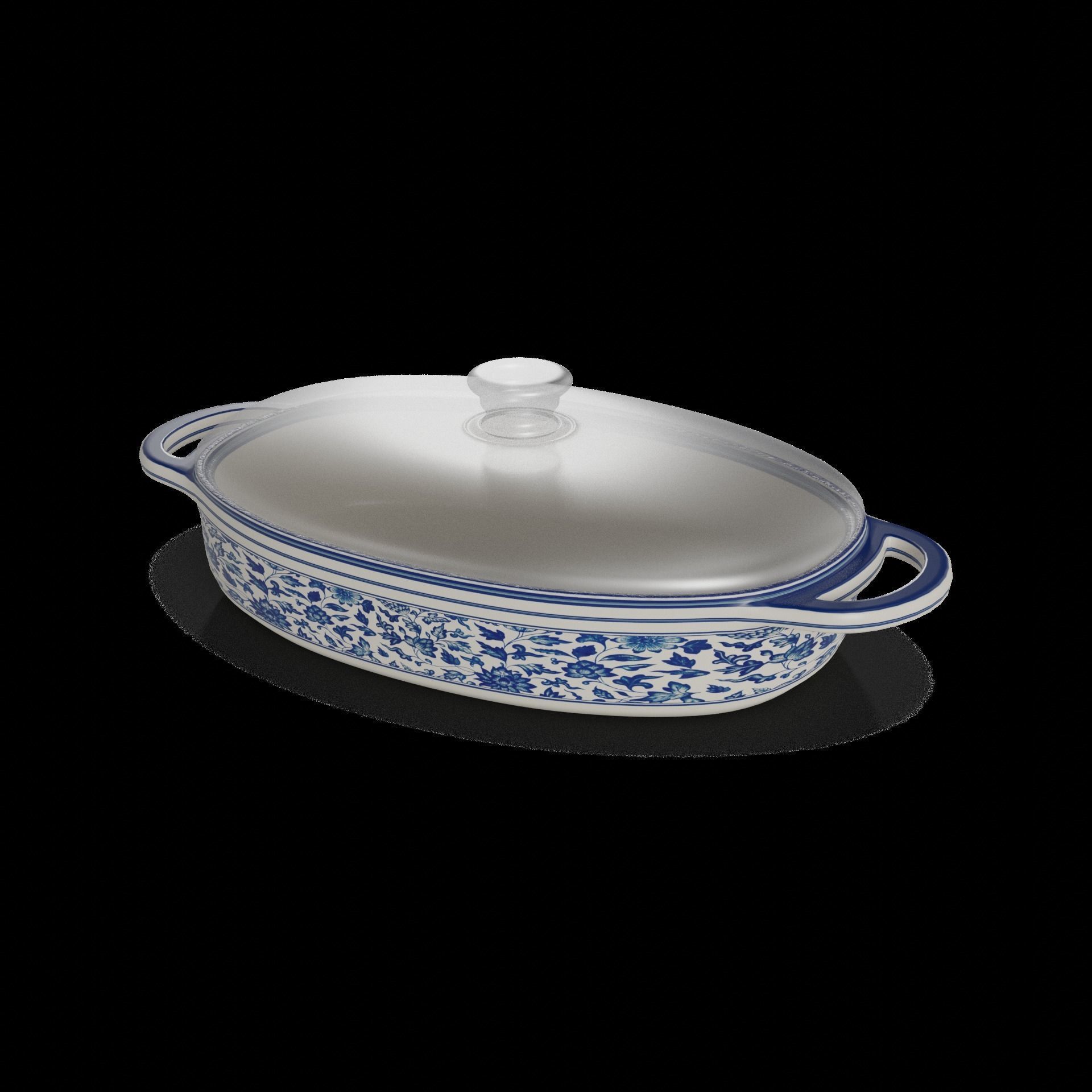 Baking dishes Oval Baking Dish Low-poly 3D model_1