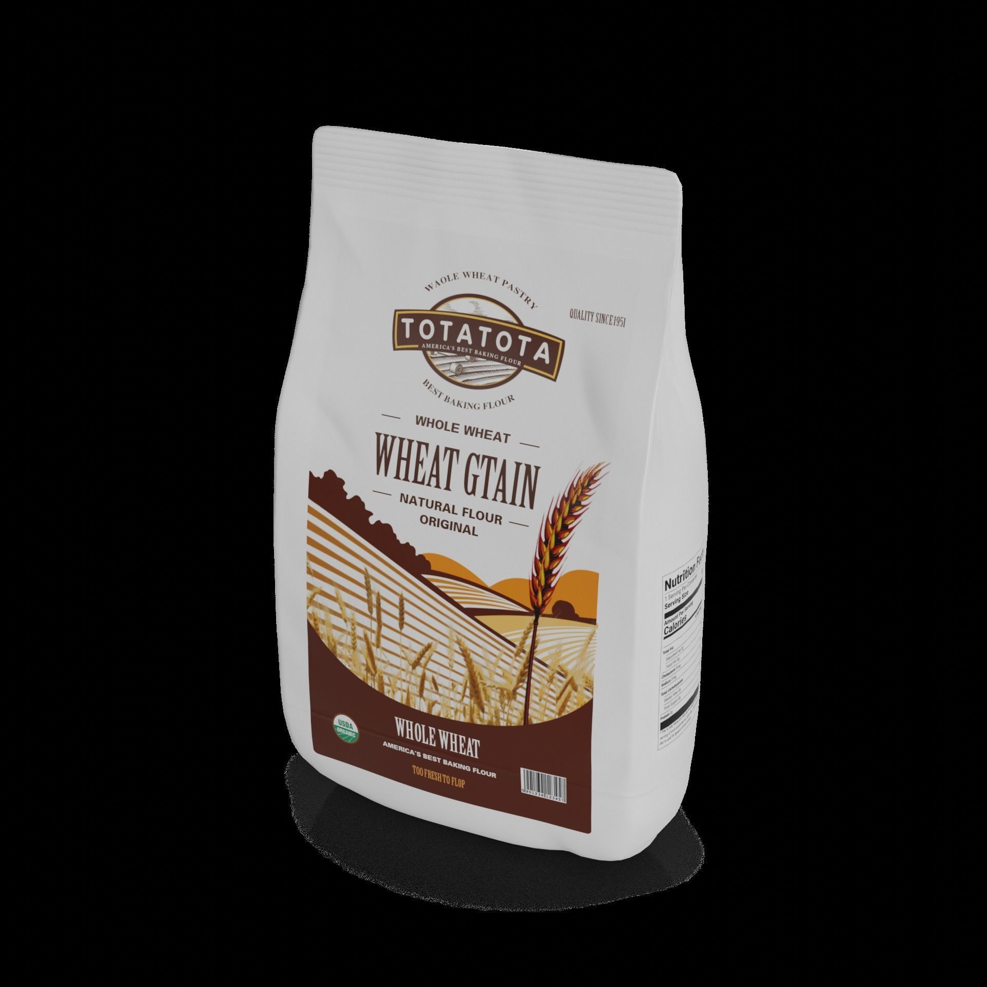 Other flour Whole Wheat Flour Low-poly 3D model_1