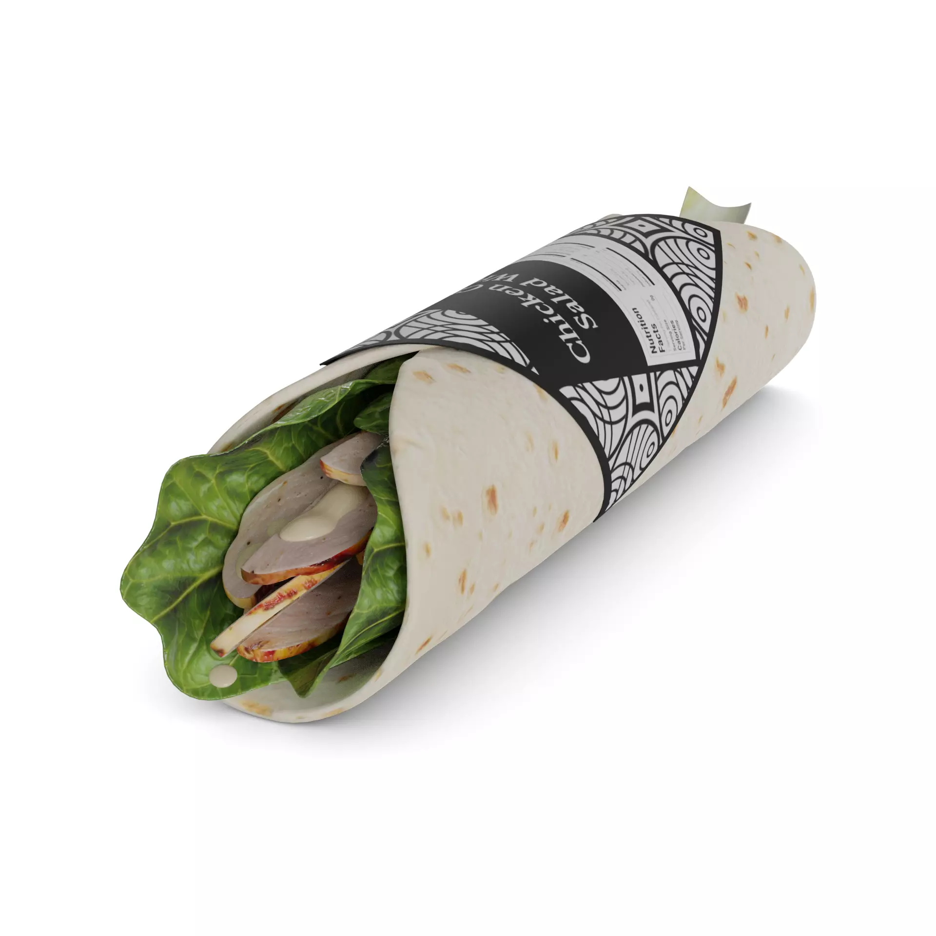 Sandwiches Chicken Caesar Salad Wrap 3D model_0