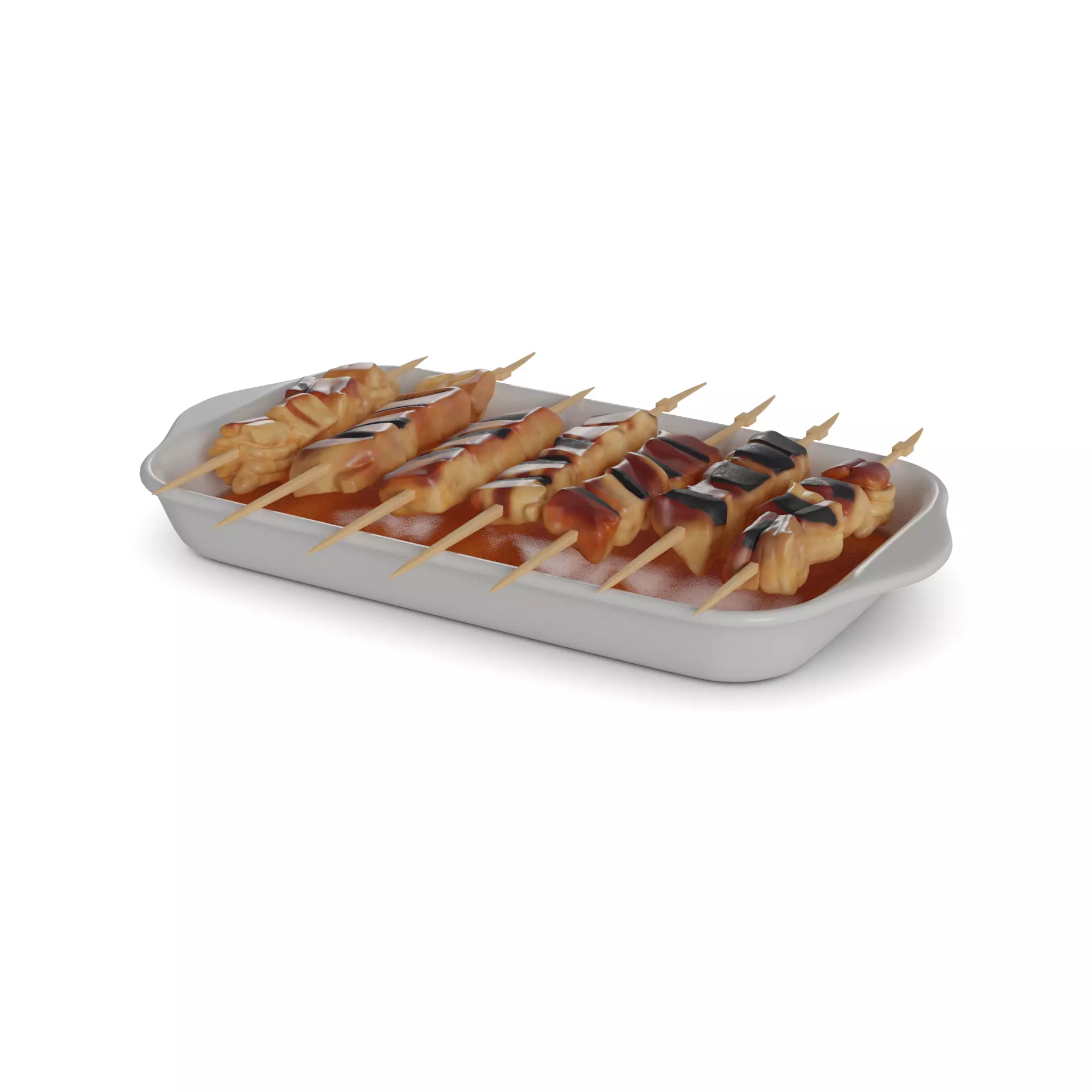 Snacks Chicken Satay Skewers 3D model_0