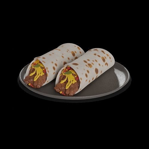Snacks Beef Burritos 3D model 2