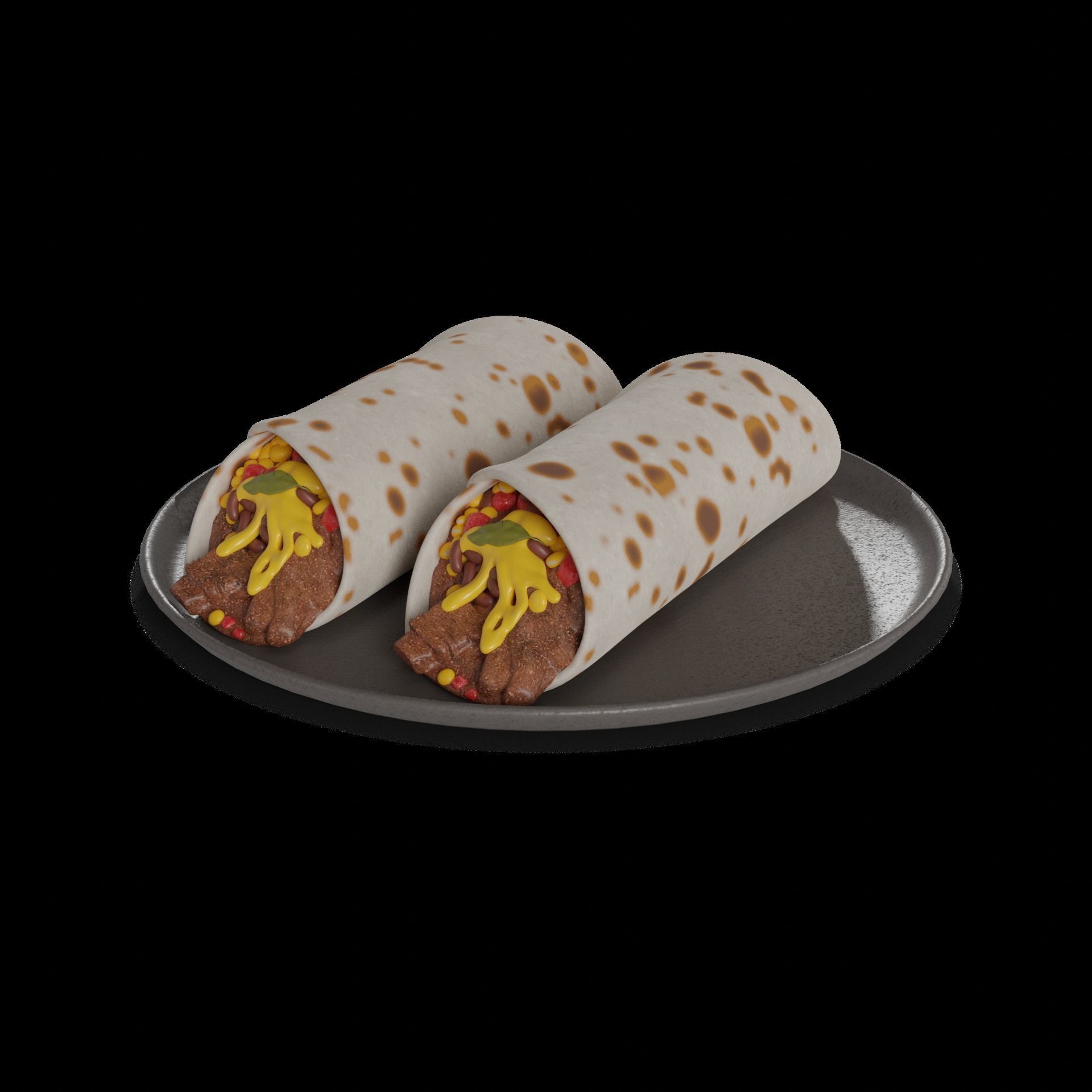Snacks Beef Burritos 3D model_1