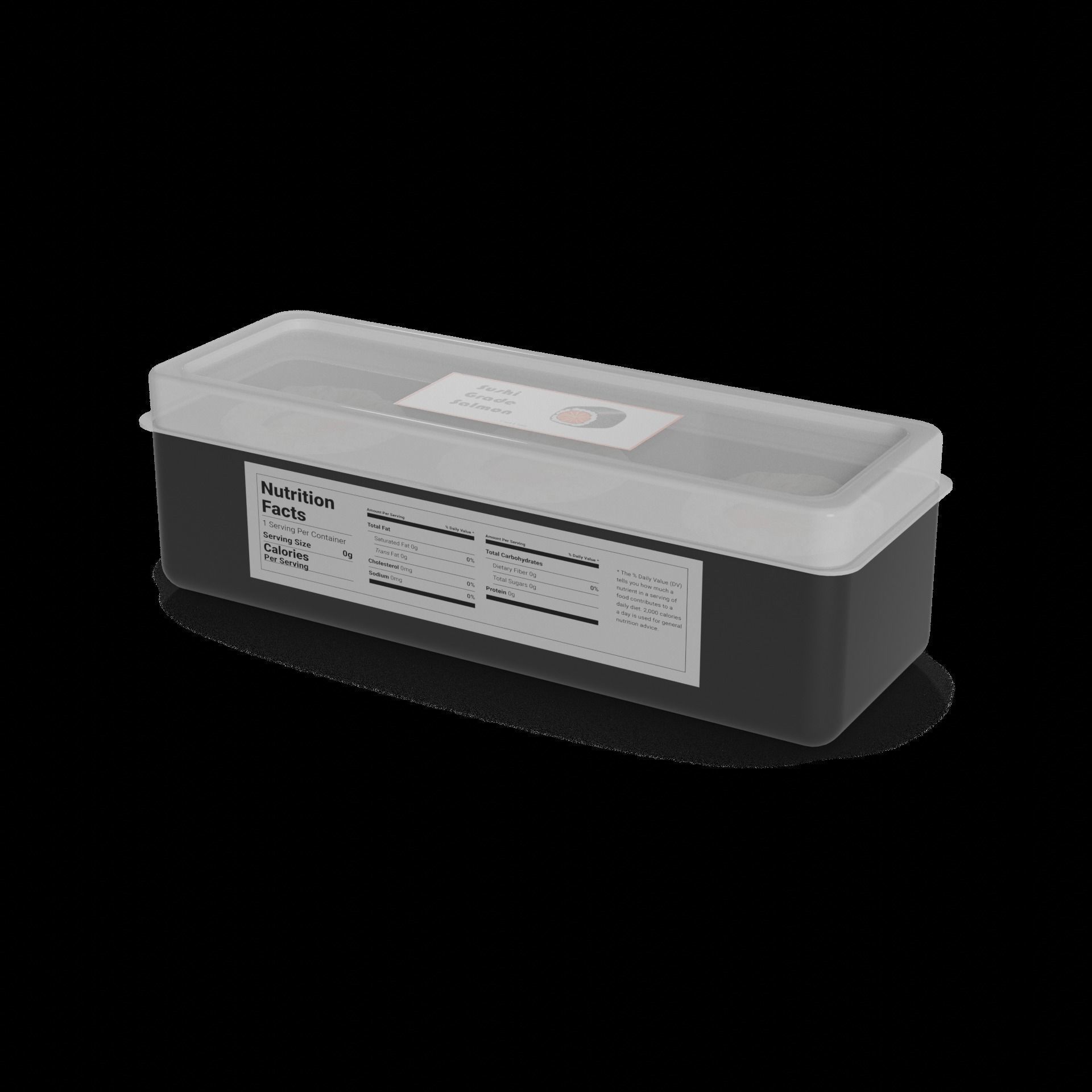 Snacks Salmon Sushi Roll 3D model_1