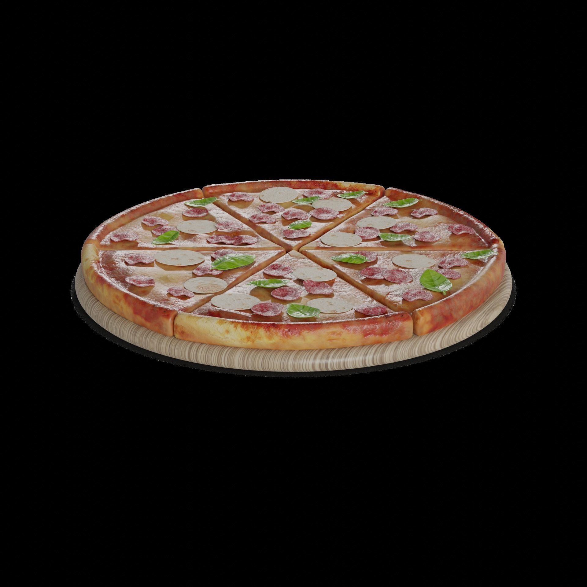 Pasties dumplings and pizzas Meat Feast Pizza 3D model_1