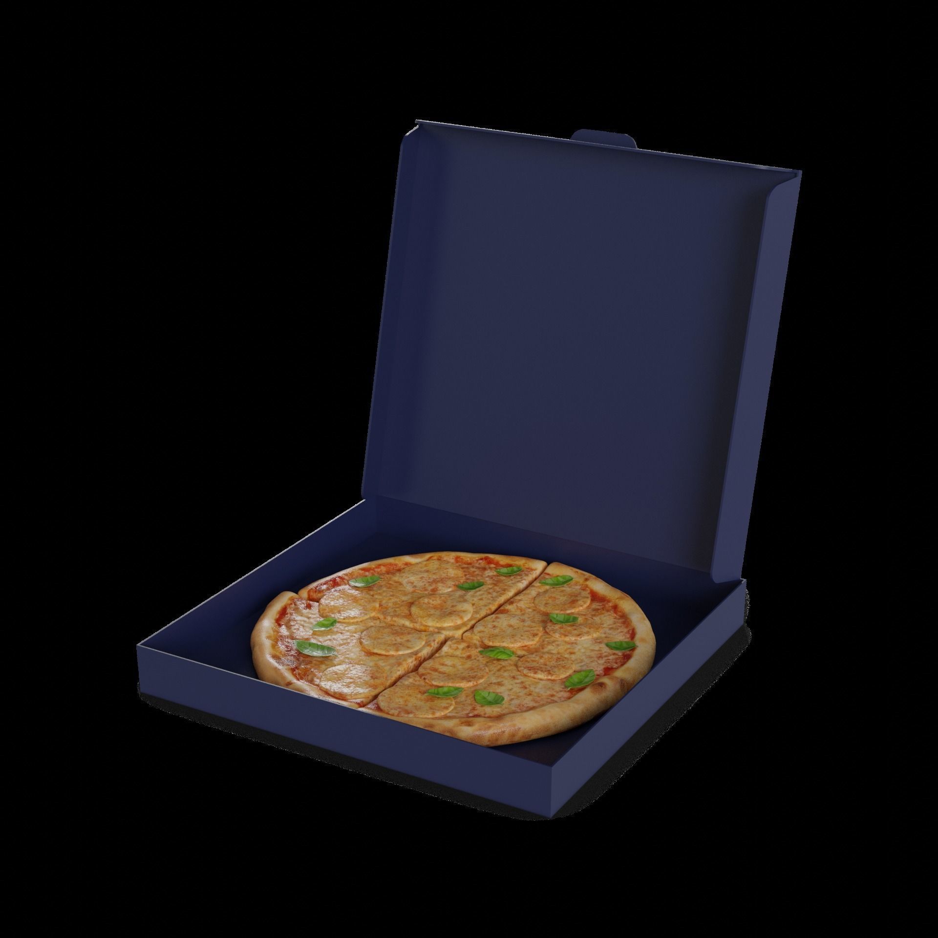 Pasties dumplings and pizzas Four Cheese Pizza 3D model_1