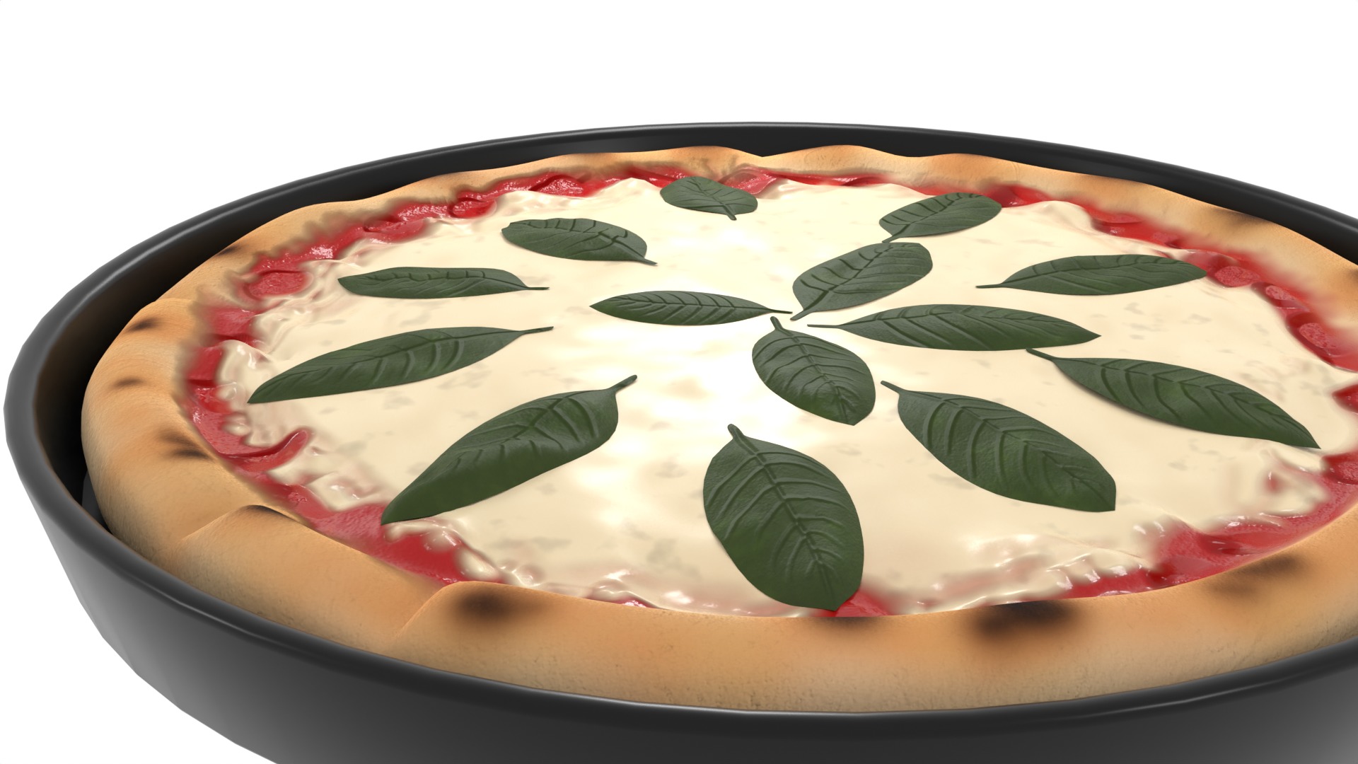 Pasties dumplings and pizzas Margherita Pizza 3D model_4