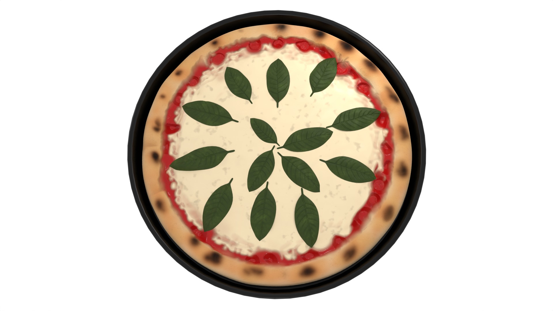 Pasties dumplings and pizzas Margherita Pizza 3D model_2