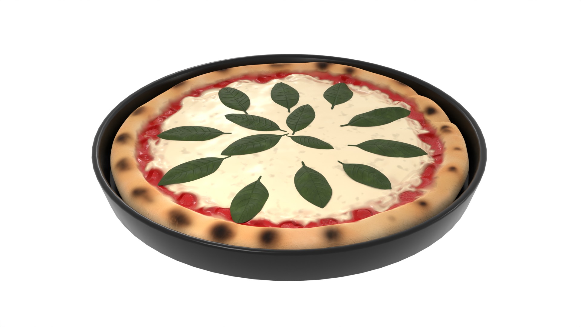 Pasties dumplings and pizzas Margherita Pizza 3D model_1