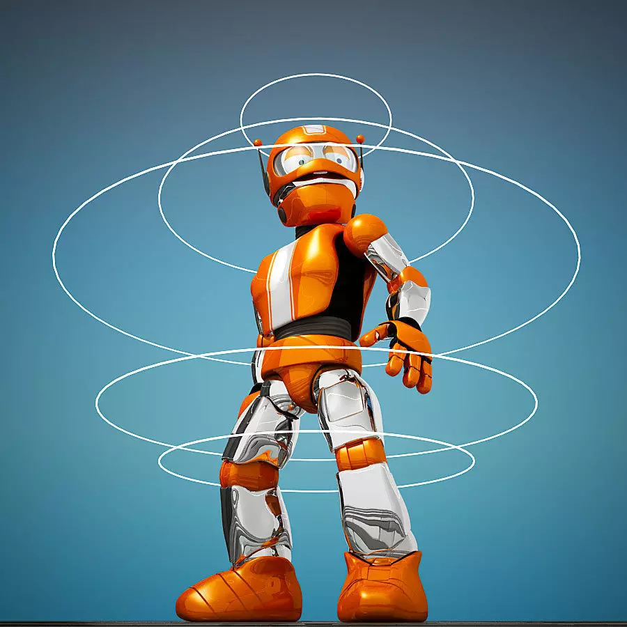 Roborob orange robot 3D model_0