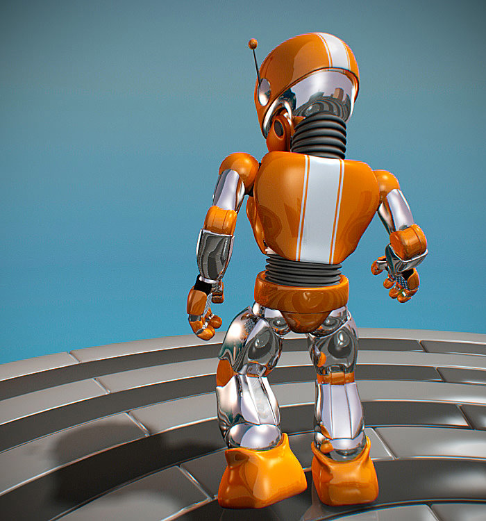 Roborob orange robot 3D model_5