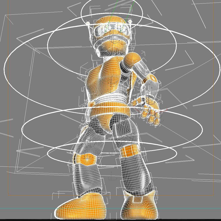 Roborob orange robot 3D model_7