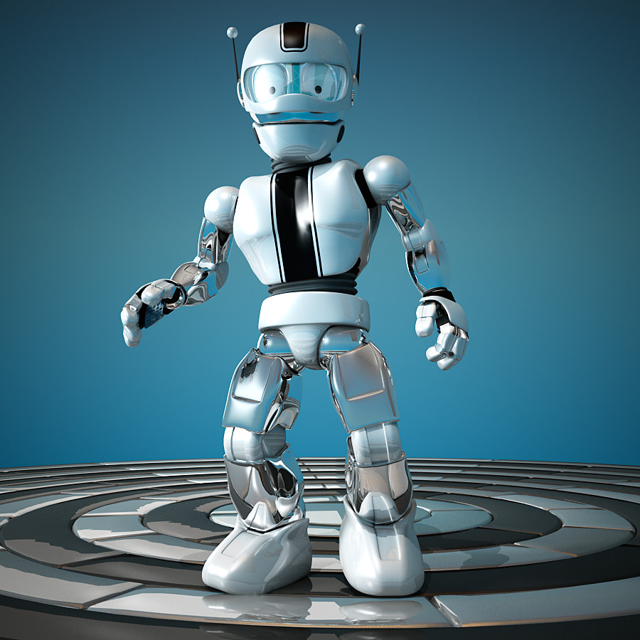 Roborob orange robot 3D model_2
