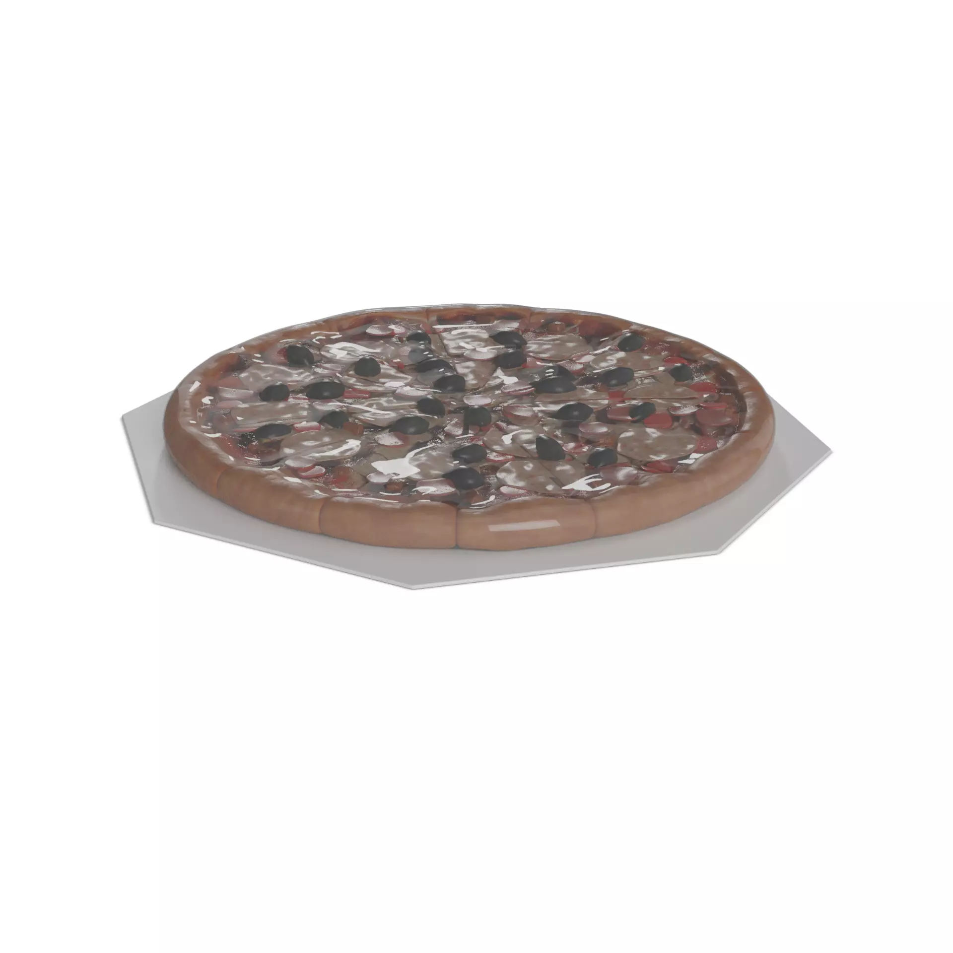 Pasties dumplings and pizzas Meat Feast Pizza 3D model_0