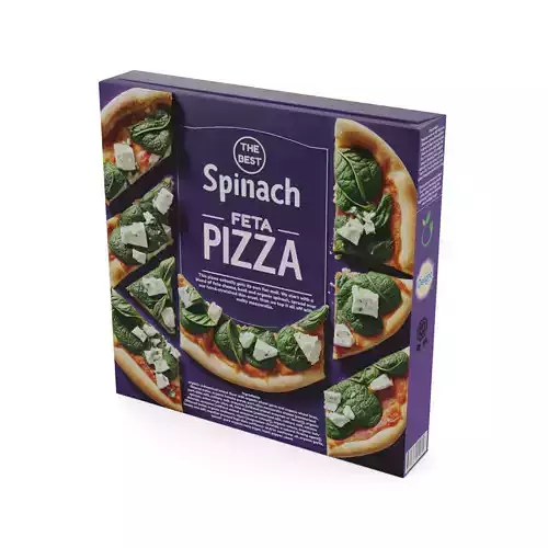 Pasties dumplings and pizzas Spinach and Feta Pizzas Low-poly 3D model