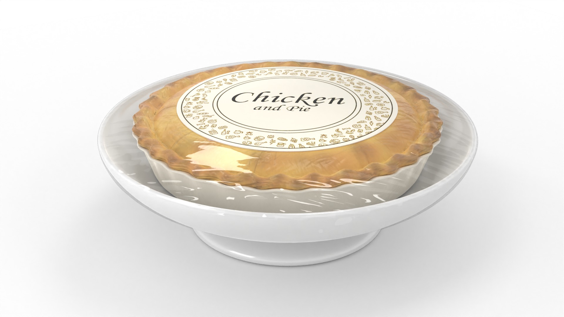 Pasties dumplings and pizzas Chicken and Mushroom Pie 3D model_2