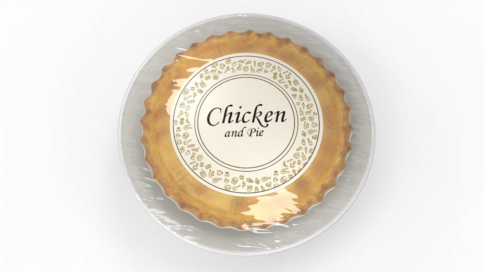 Pasties dumplings and pizzas Chicken and Mushroom Pie 3D model_5