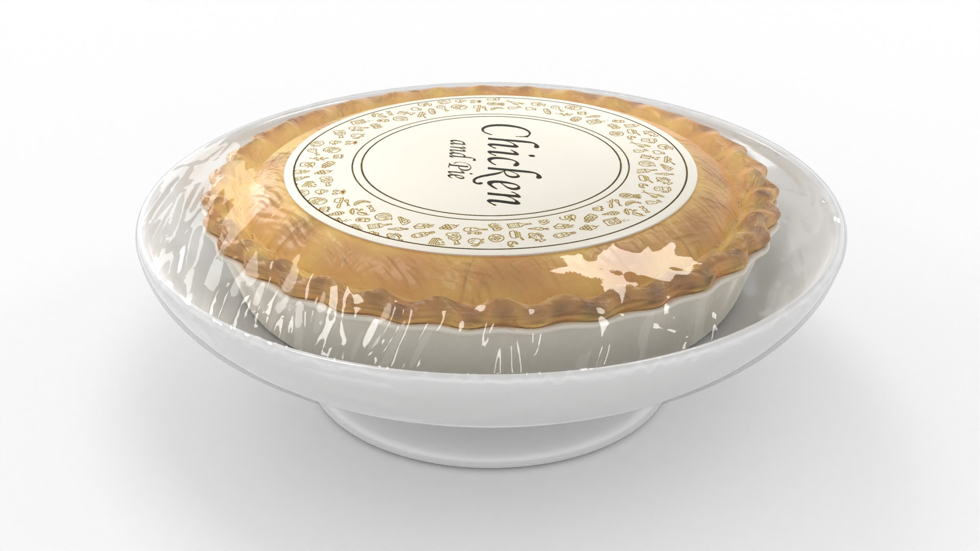 Pasties dumplings and pizzas Chicken and Mushroom Pie 3D model_3