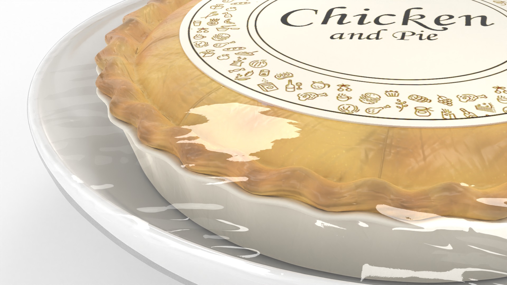 Pasties dumplings and pizzas Chicken and Mushroom Pie 3D model_6