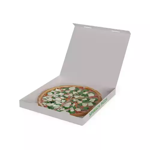 Pasties dumplings and pizzas Spinach and Feta Pizza Low-poly 3D model